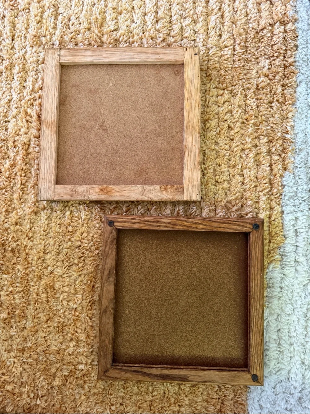 1970 Large Trivet Frame Heavy Ceramic Tile Wheat | White Flowers Pattern